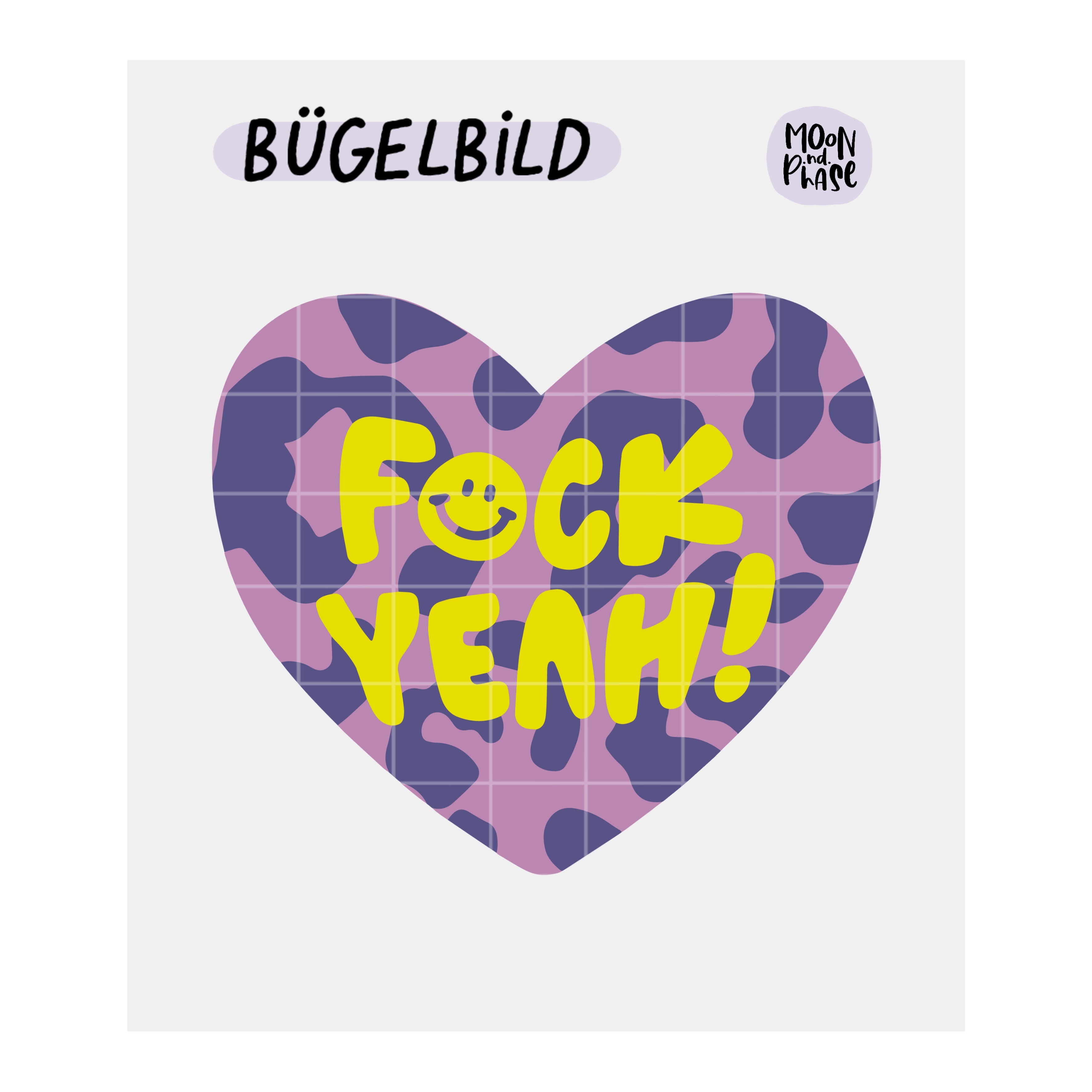 Bügelbild „F🙂ck yeah!“ Herz x Leo