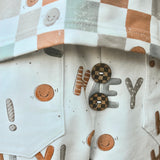 Kokosnussknopf „Checkerboard“