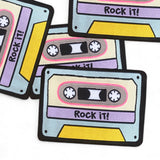 Woven iron-on patch Mixtape “Rock it!”