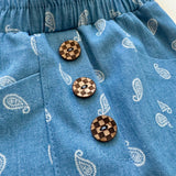 Kokosnussknopf „Checkerboard“