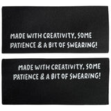 Set of 3 woven labels “Made with..”