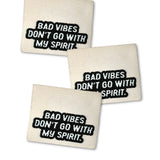 Set of 3 web labels “No Bad Vibes”
