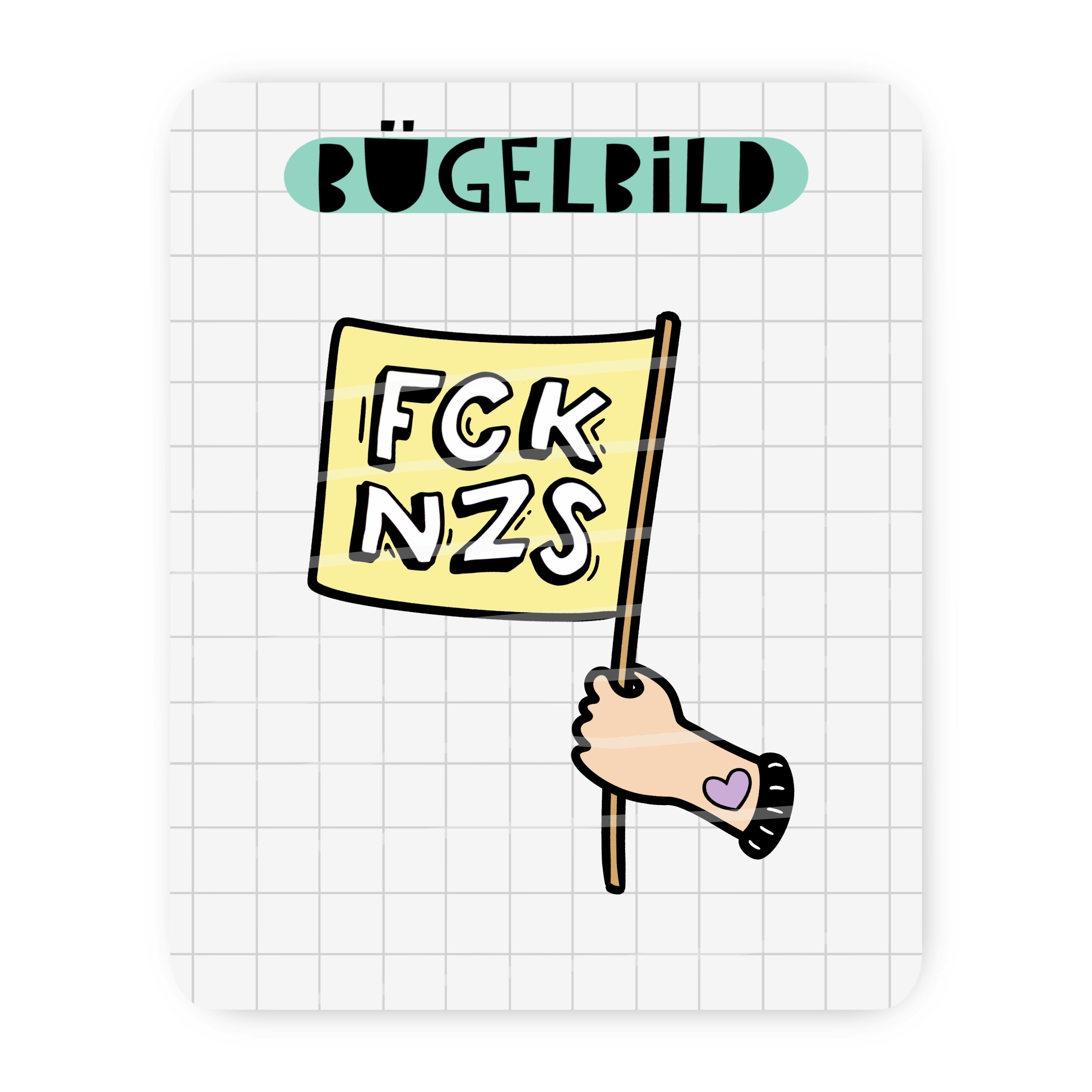 Bügelbild „FCKNZS“