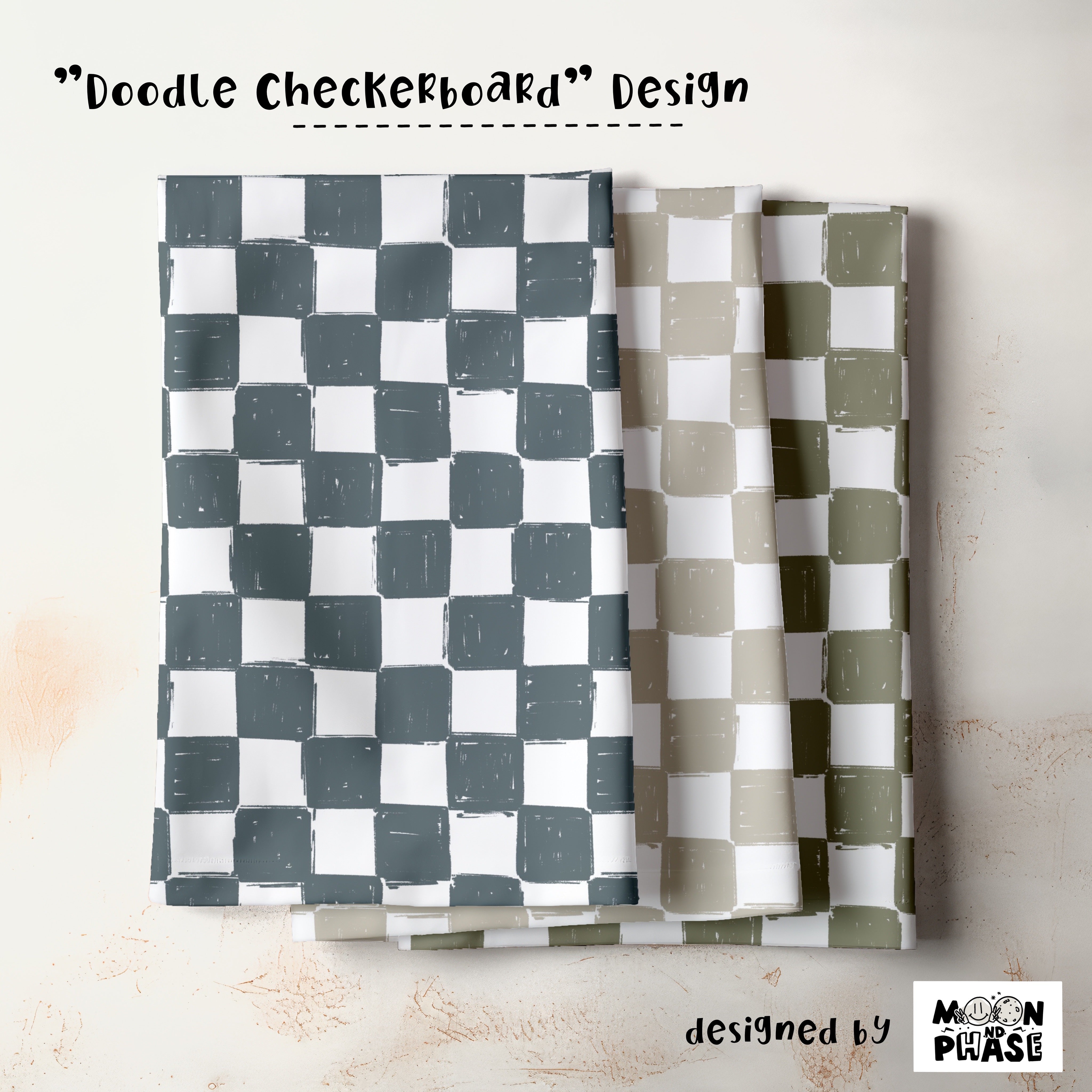 Kombidesign "Doodle Checkerboard"