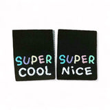 Set of 3 web labels “Super nice/cool”