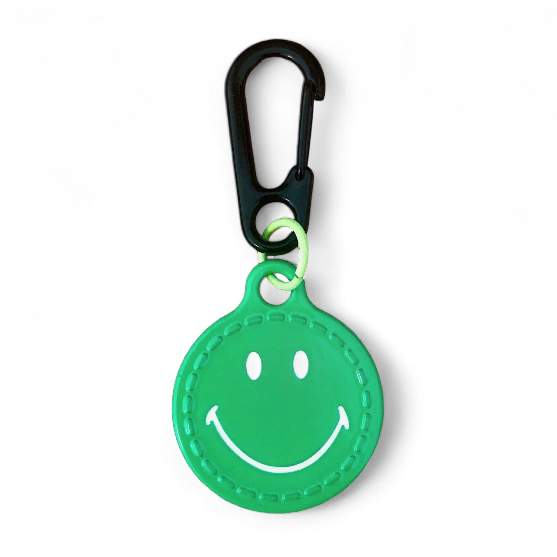 Smiley Anhänger mit Karabiner x Grün