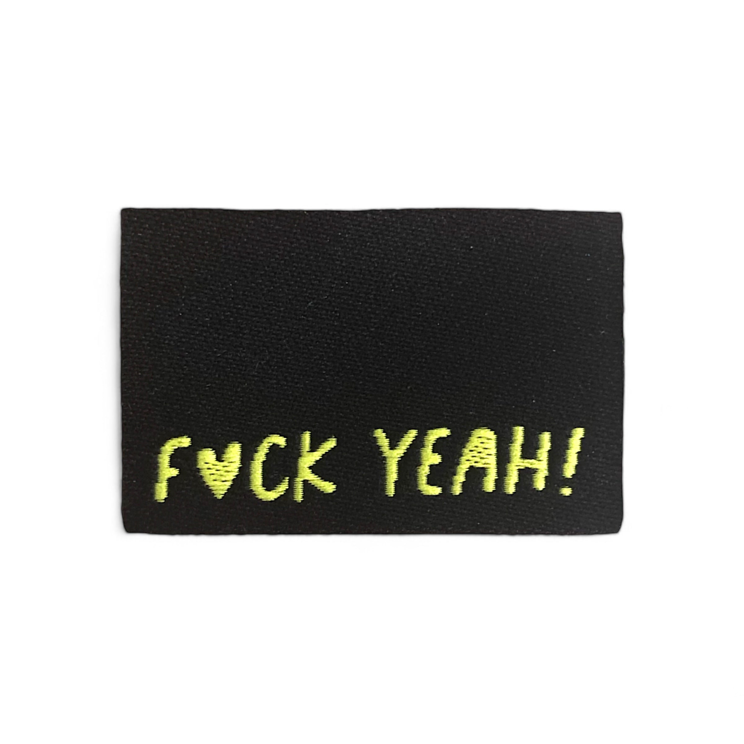 Set of 3 woven labels “F*ck yeah” black