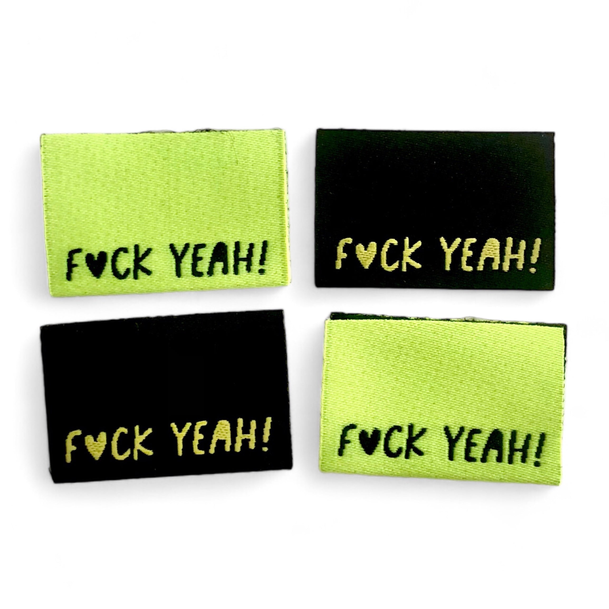 4er Set Weblabel “F*ck yeah!” MIX neon/schwarz