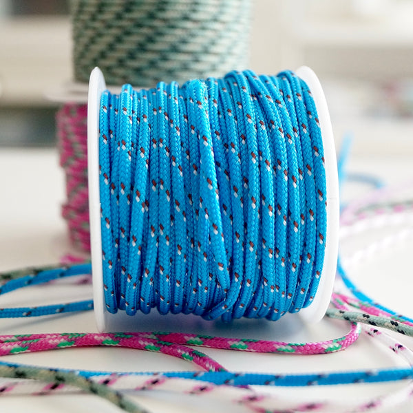1 Meter Geflochtene Kordel x Ø2mm x Blau/Weiß/Rot