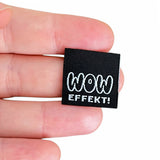 Set of 3 woven labels “WOW effect” x black