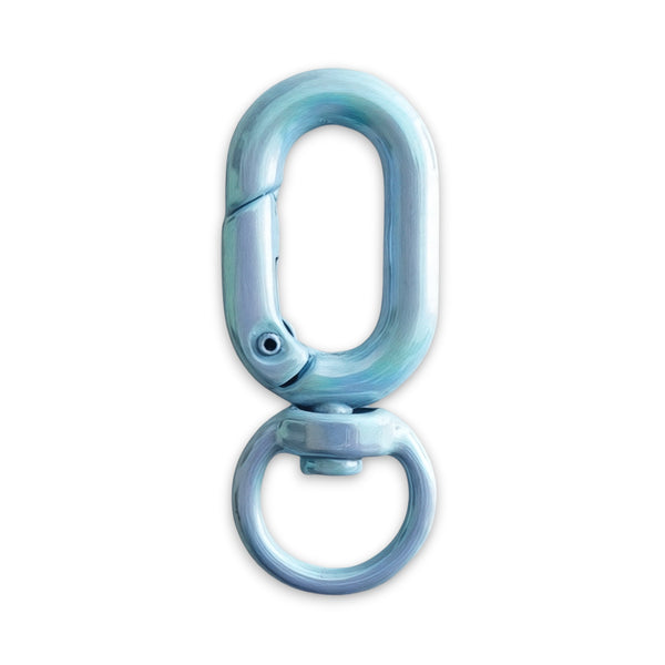Hummerverschluss Karabiner für Anhänger x Hellblau Metallic