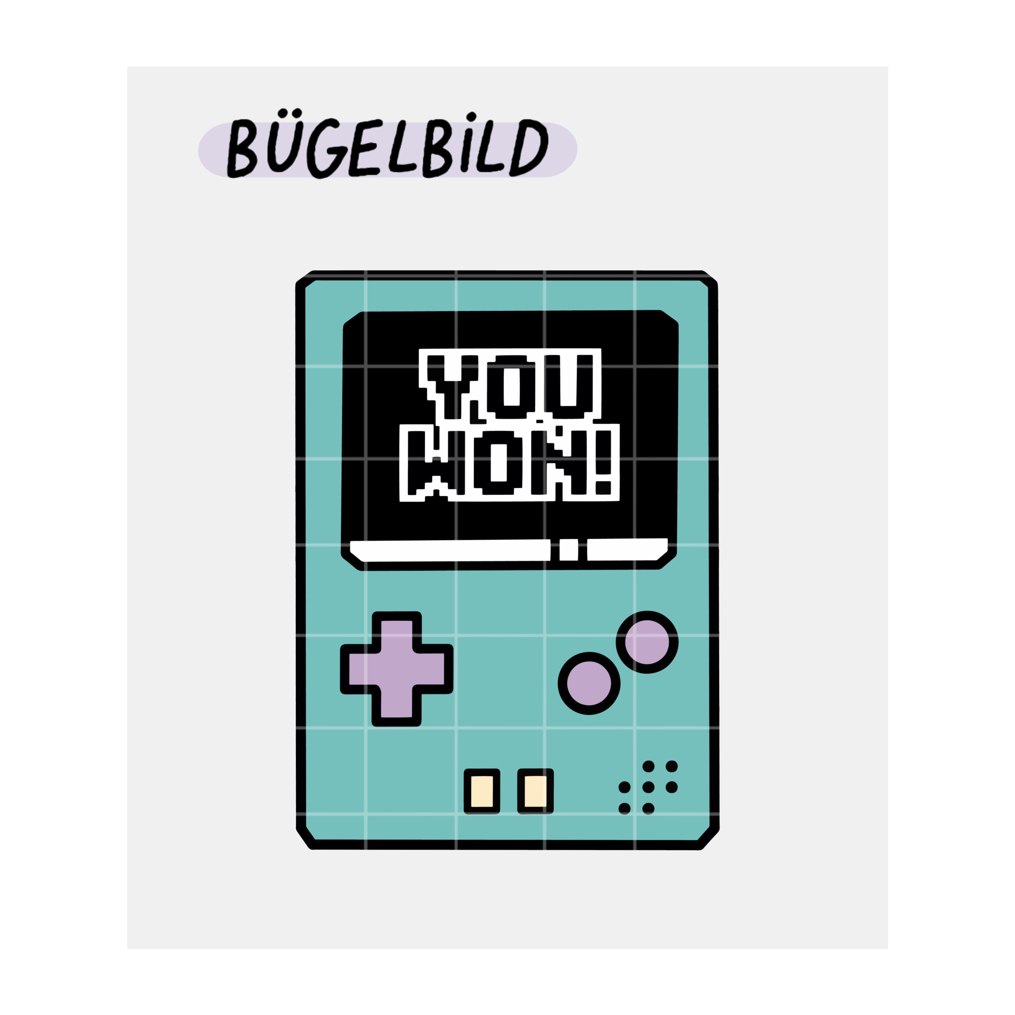 Bügelbild “Gameboy” x Türkis