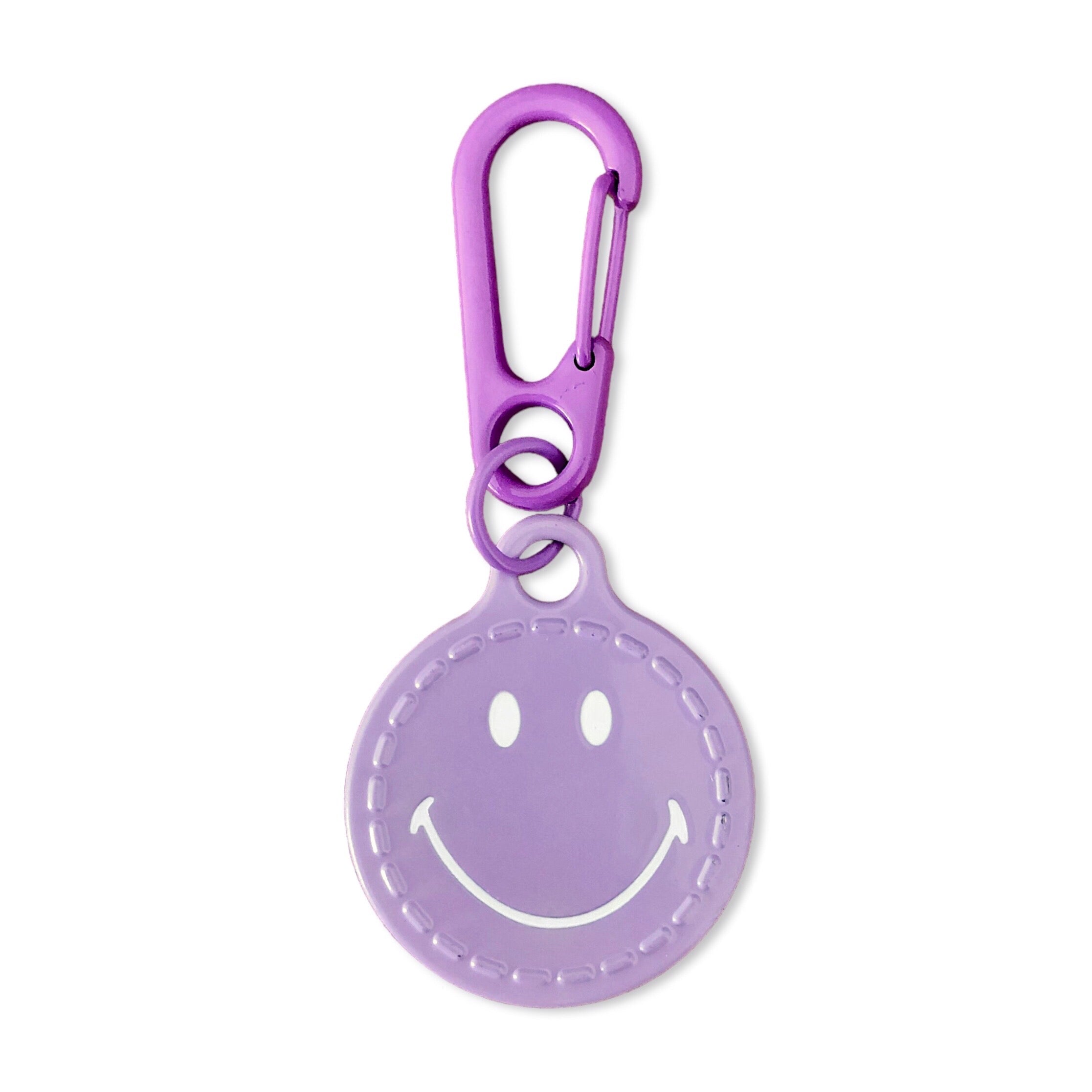 Smiley pendant with carabiner x lilac