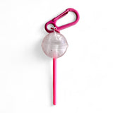 Lollipop pendant with carabiner x Glow in the Dark x Pink