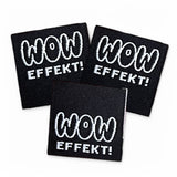 Set of 3 woven labels “WOW effect” x black