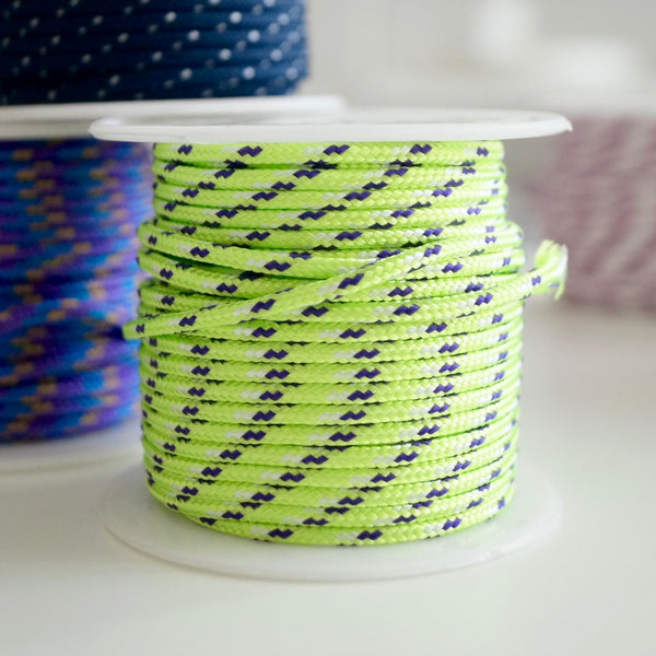 1 Meter Geflochtene Kordel x Ø2mm x Neon/Blau/Weiß