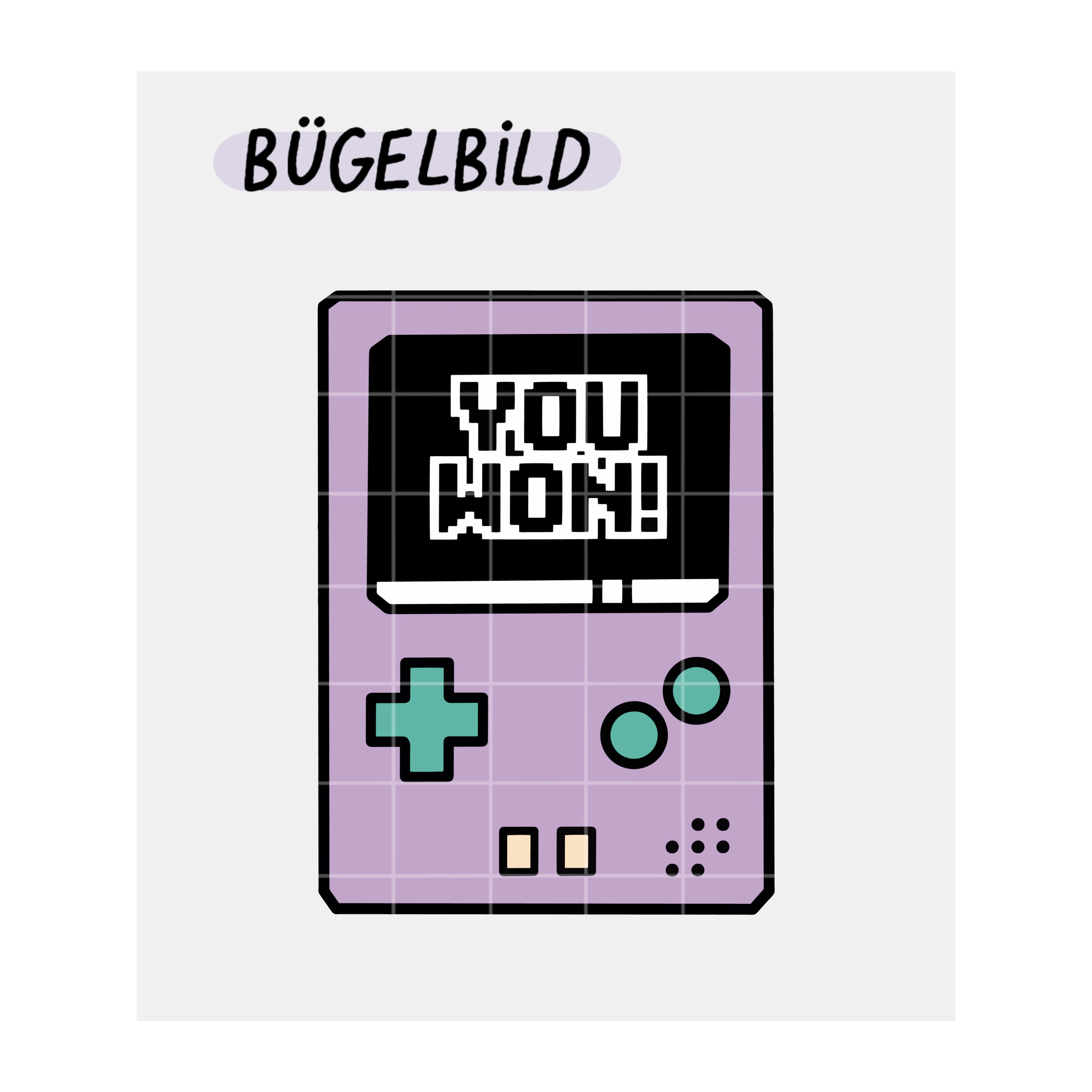 Bügelbild “Gameboy” x Lila