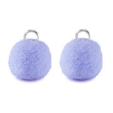 2 Mini Pompom Anhänger mit Öse x Lila