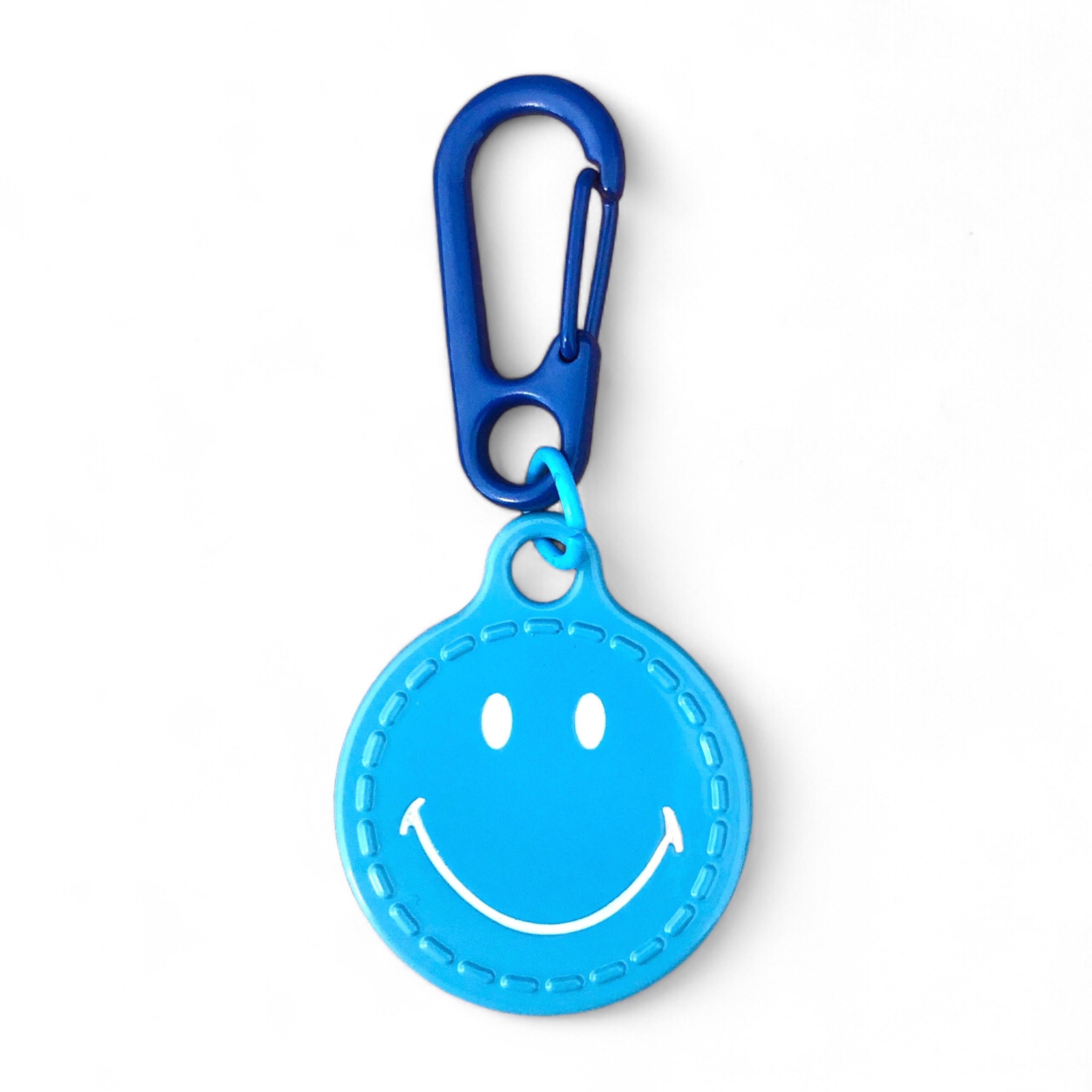 Smiley Anhänger mit Karabiner x Blau