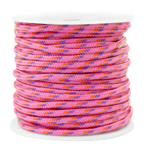 1 Meter Geflochtene Kordel x Pink/Orange/Lila