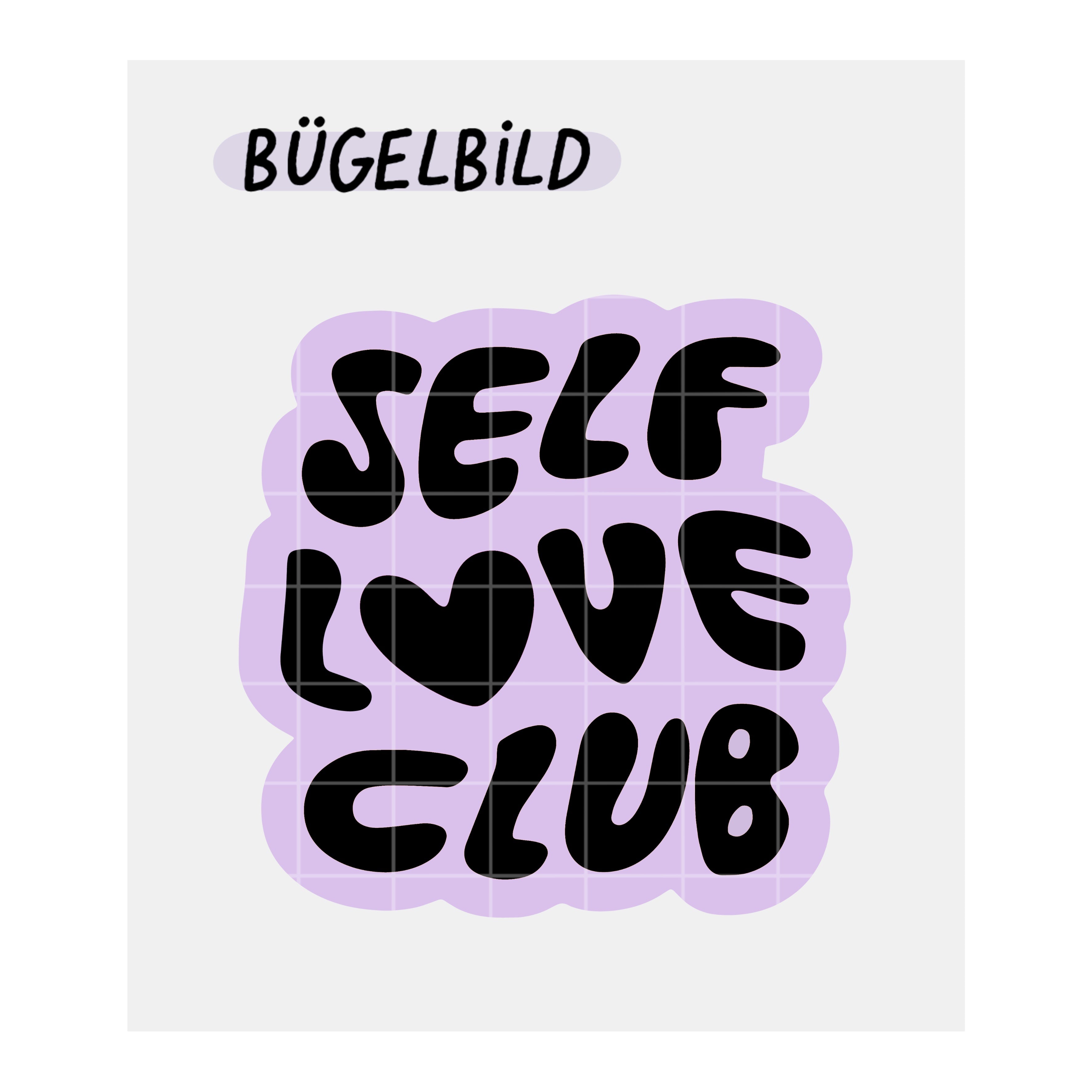 Bügelbild „SelfLoveClub“ x Flieder