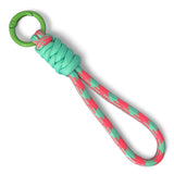 Gummikordel Anhänger mit O-Ring Karabiner x Pink/Türkis