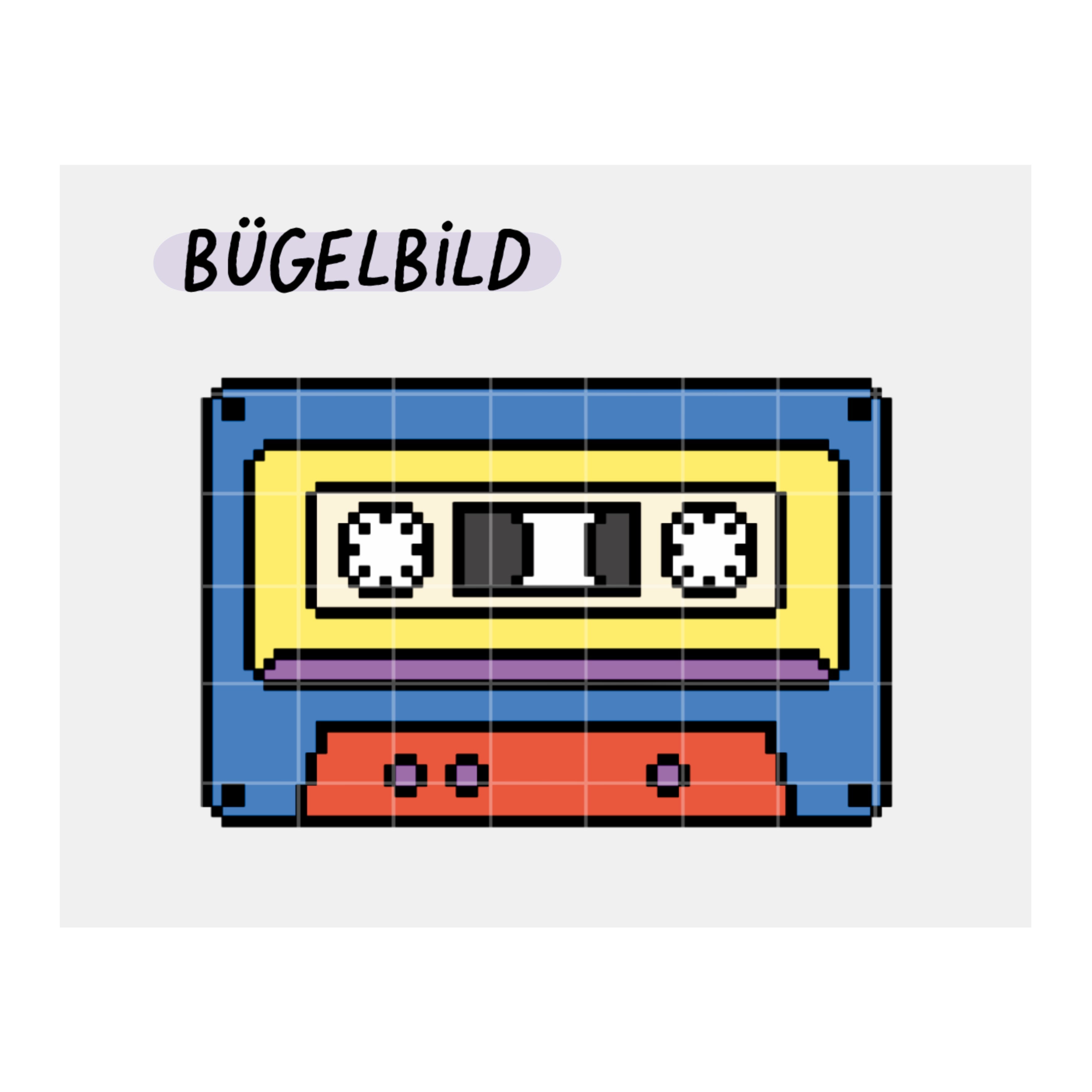 Iron-on patches “8-bit Mixtapes” in various colors