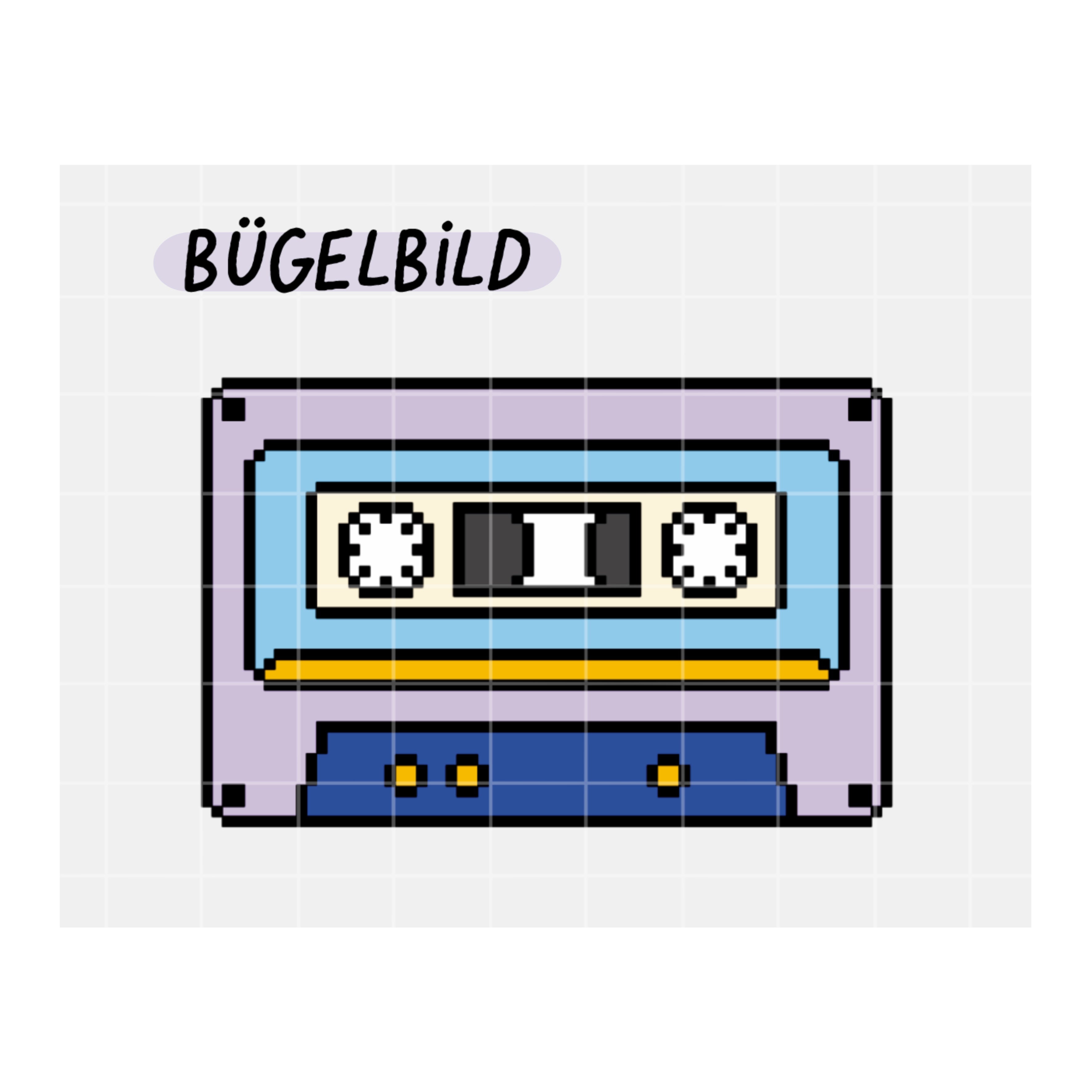 Bügelbilder „8-bit Mixtapes“ verschiedene Farben