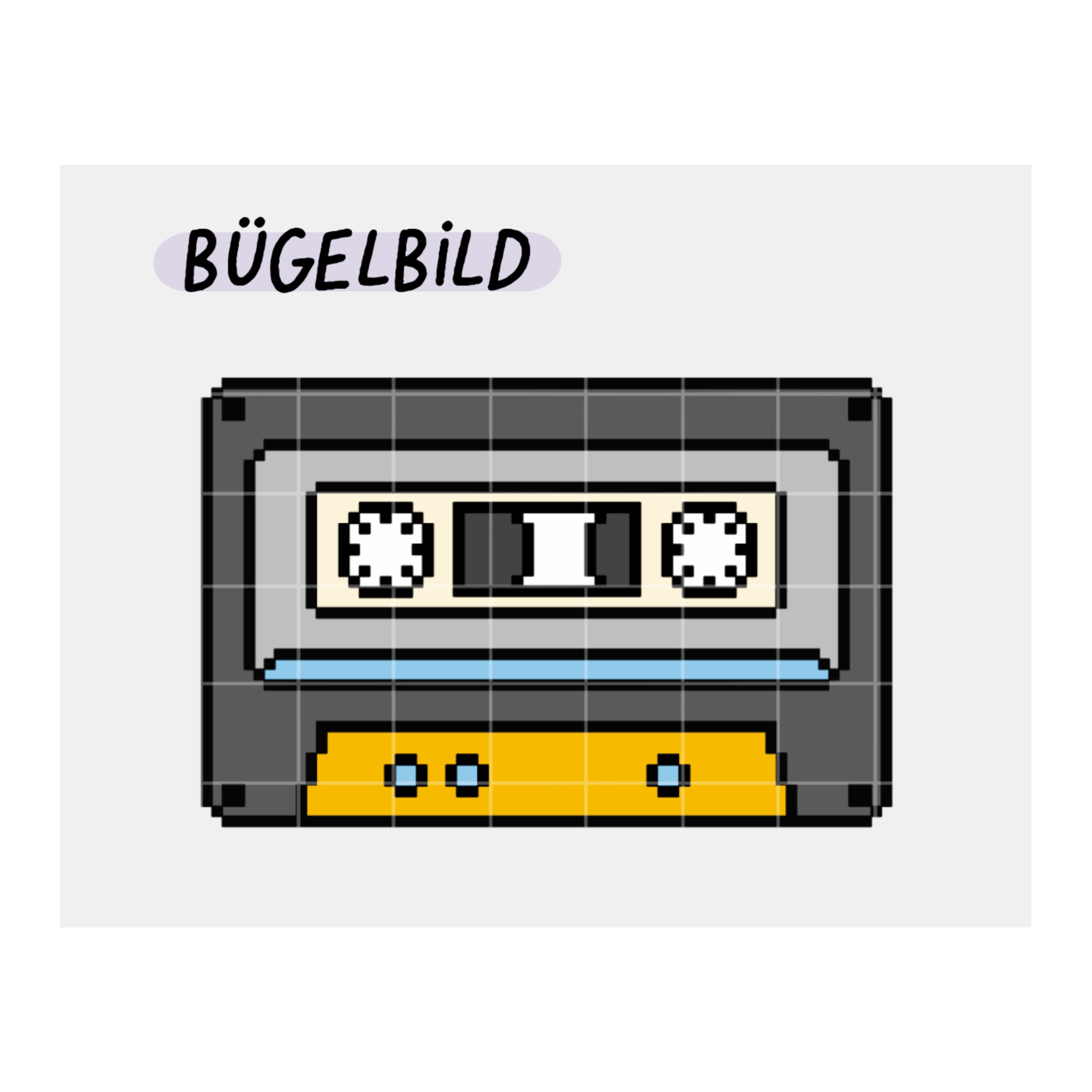 Iron-on patches “8-bit Mixtapes” in various colors