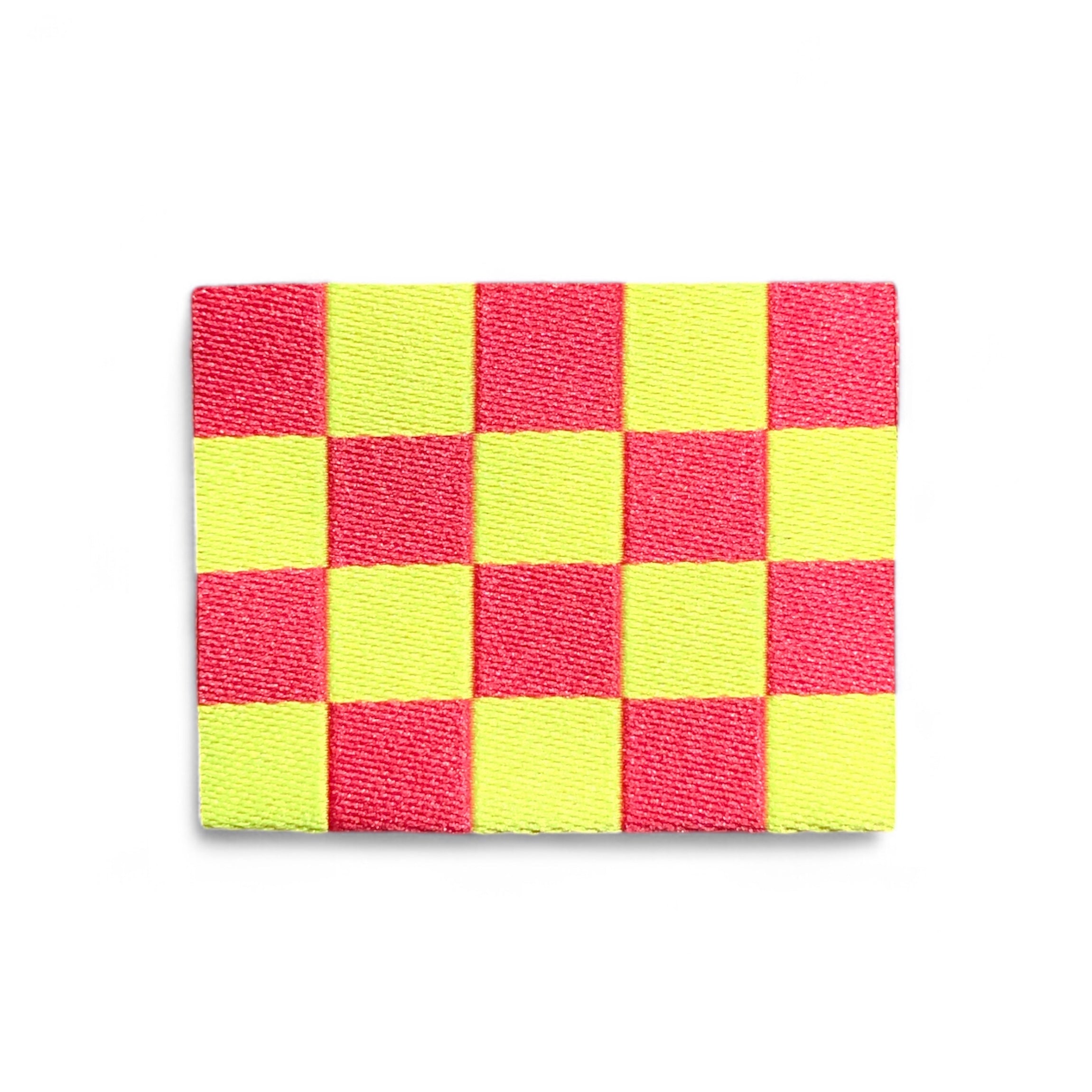 2er Set Weblabel „Checker“ pink/neon