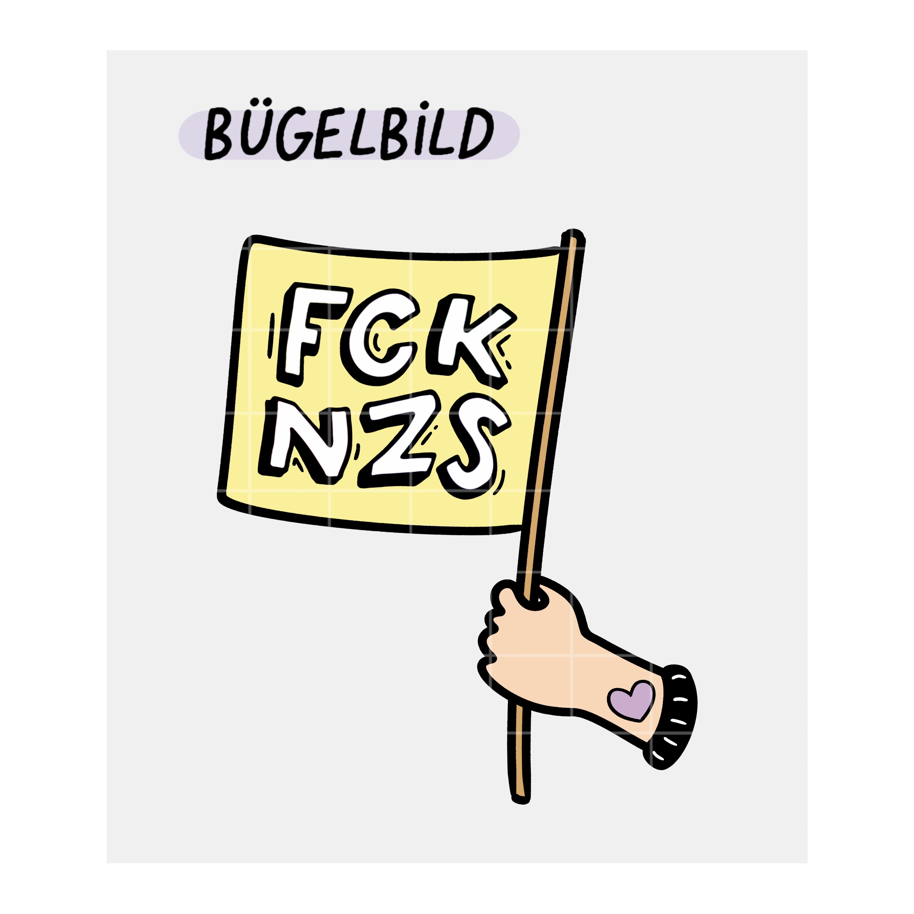 Bügelbild „FCKNZS“