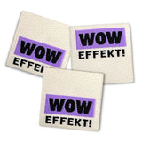 Set of 3 woven labels “WOW Effect” x Cream