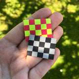 Set of 3 woven labels “Checker” x Pink