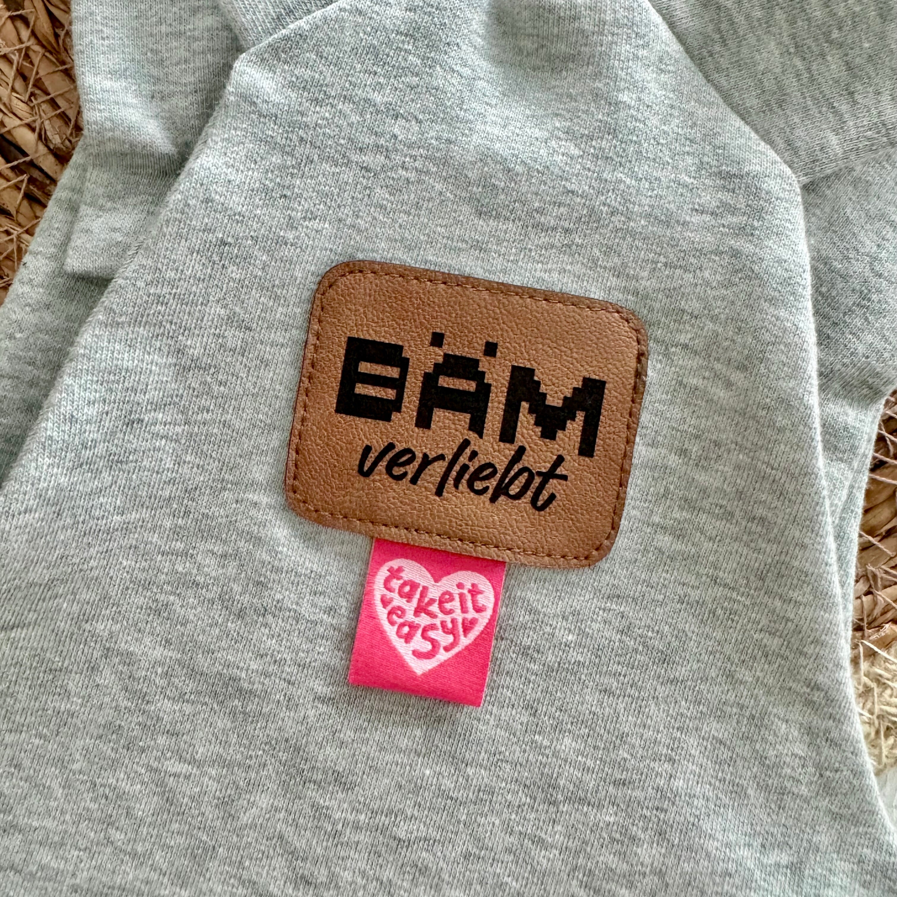 Kunstleder Label „Bäm verliebt“