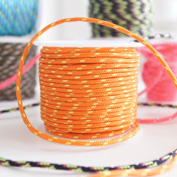 1 Meter Geflochtene Kordel x Ø2mm x Orange/Neon