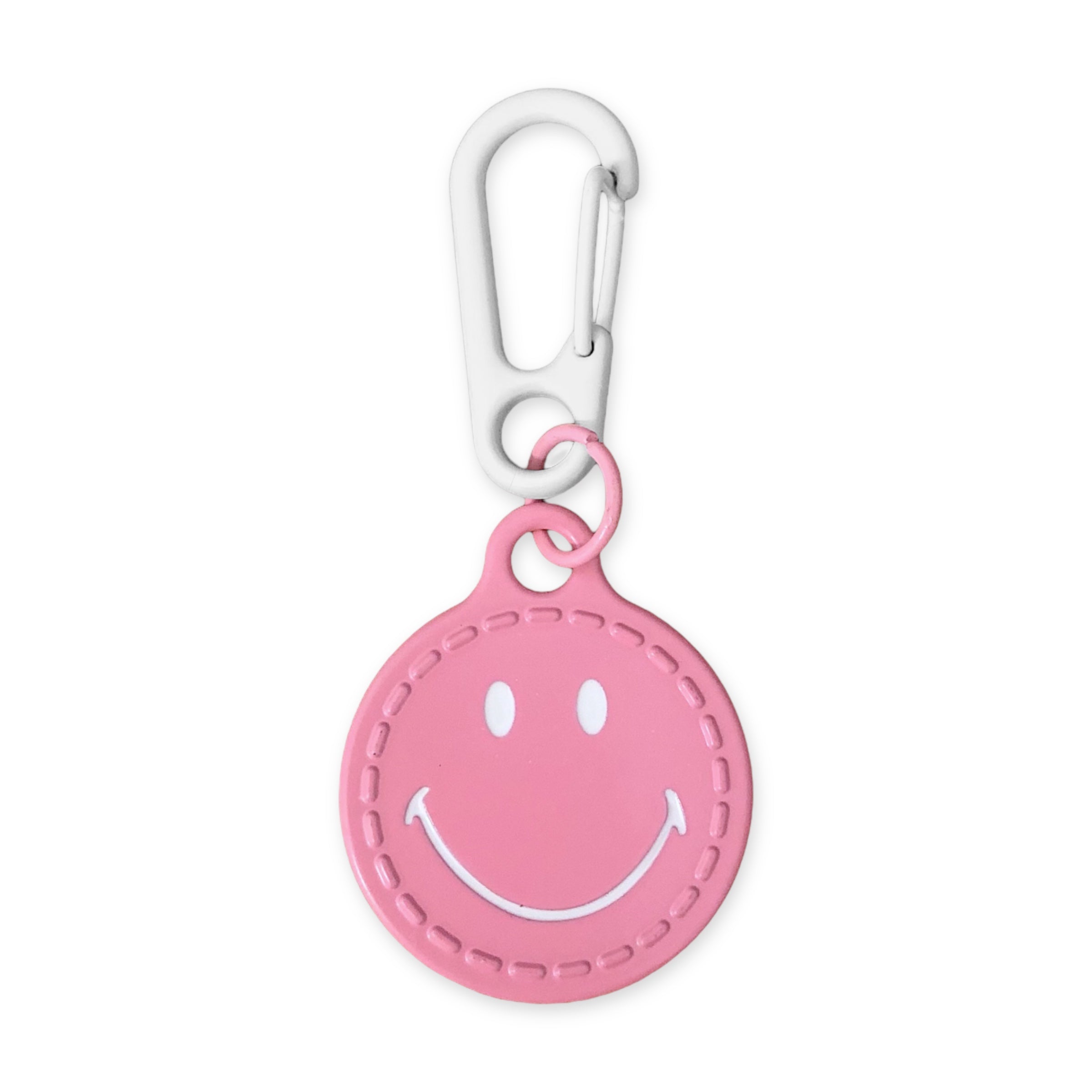 Smiley Anhänger mit Karabiner x Rosa