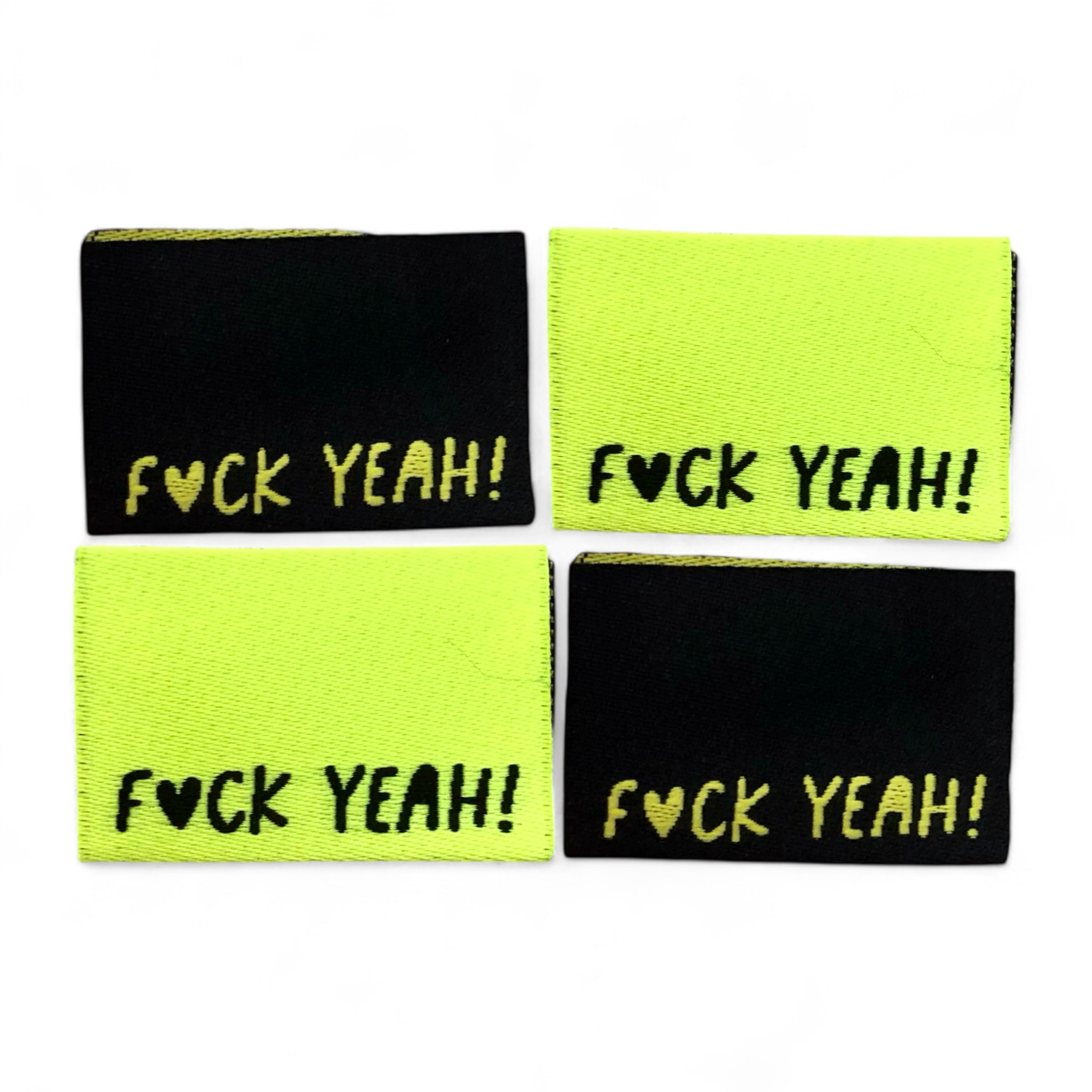 4er Set Weblabel “F*ck yeah!” MIX neon/schwarz