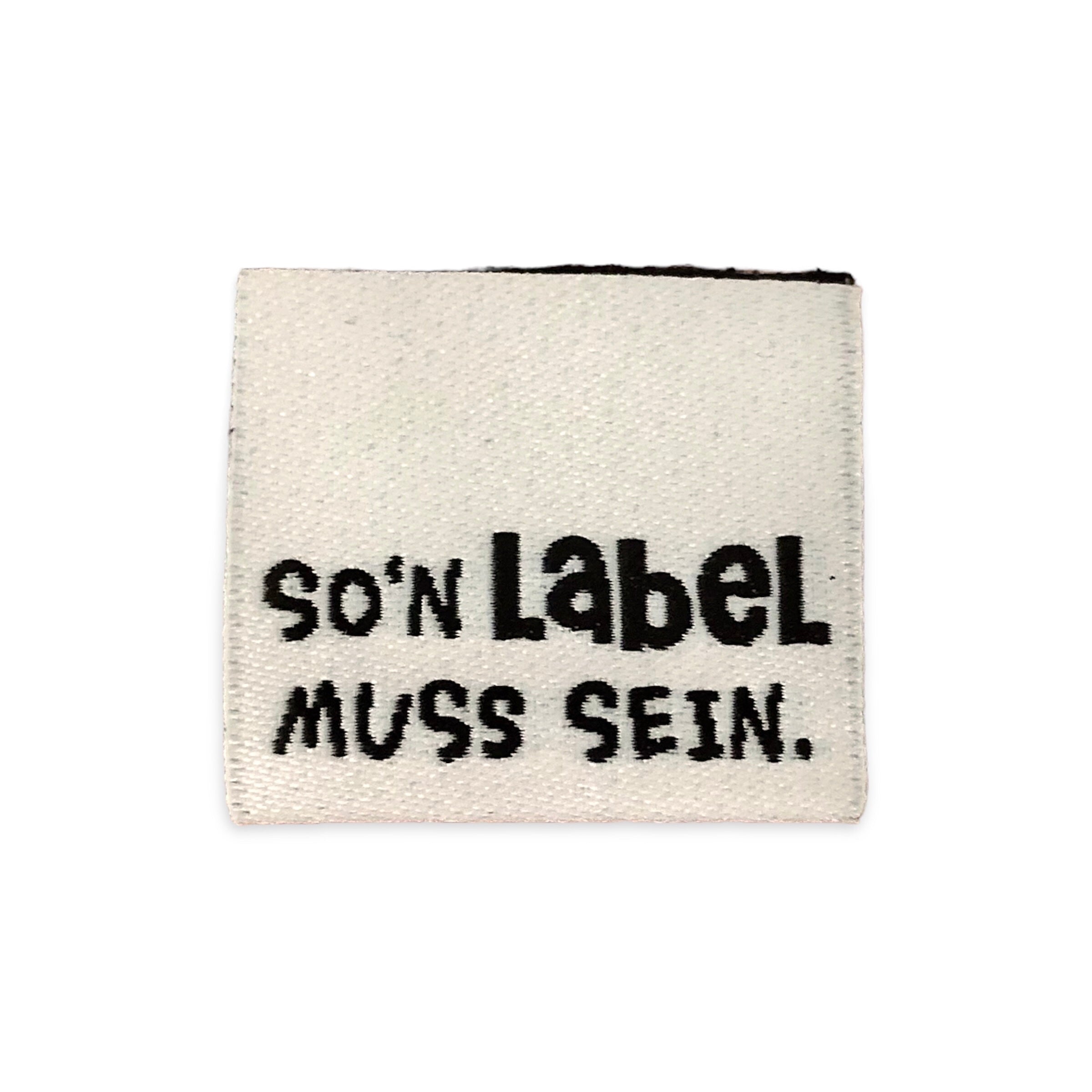 Set of 3 woven labels “such a label has to be” cream