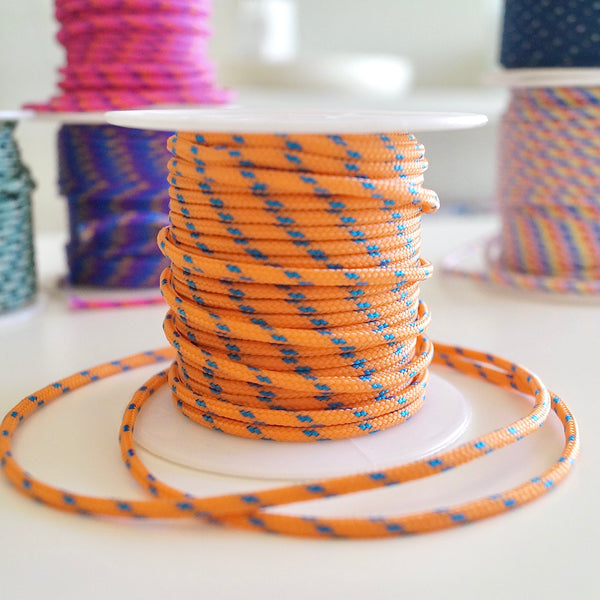 1 Meter Geflochtene Kordel x Ø2mm x Orange/Blau