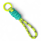 Gummikordel Anhänger mit O-Ring Karabiner x Neon/Türkis