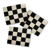 Set of 3 woven labels “Checker” x cream