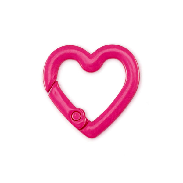 Herzförmiger Karabiner für Anhänger - Neonpink