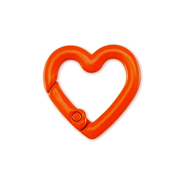 Herzförmiger Karabiner für Anhänger - Neonorange