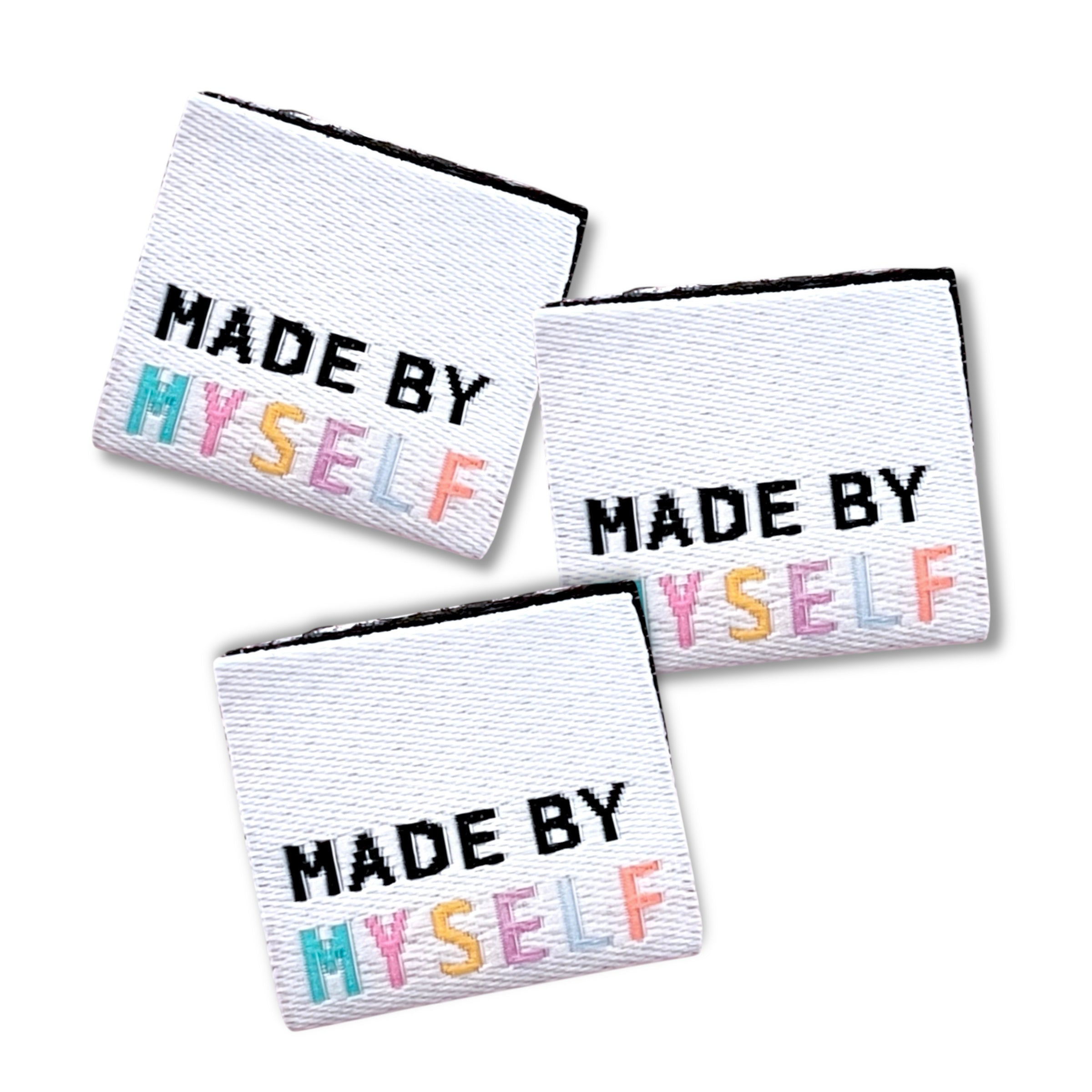 Set of 3 woven labels “Made by Myself”