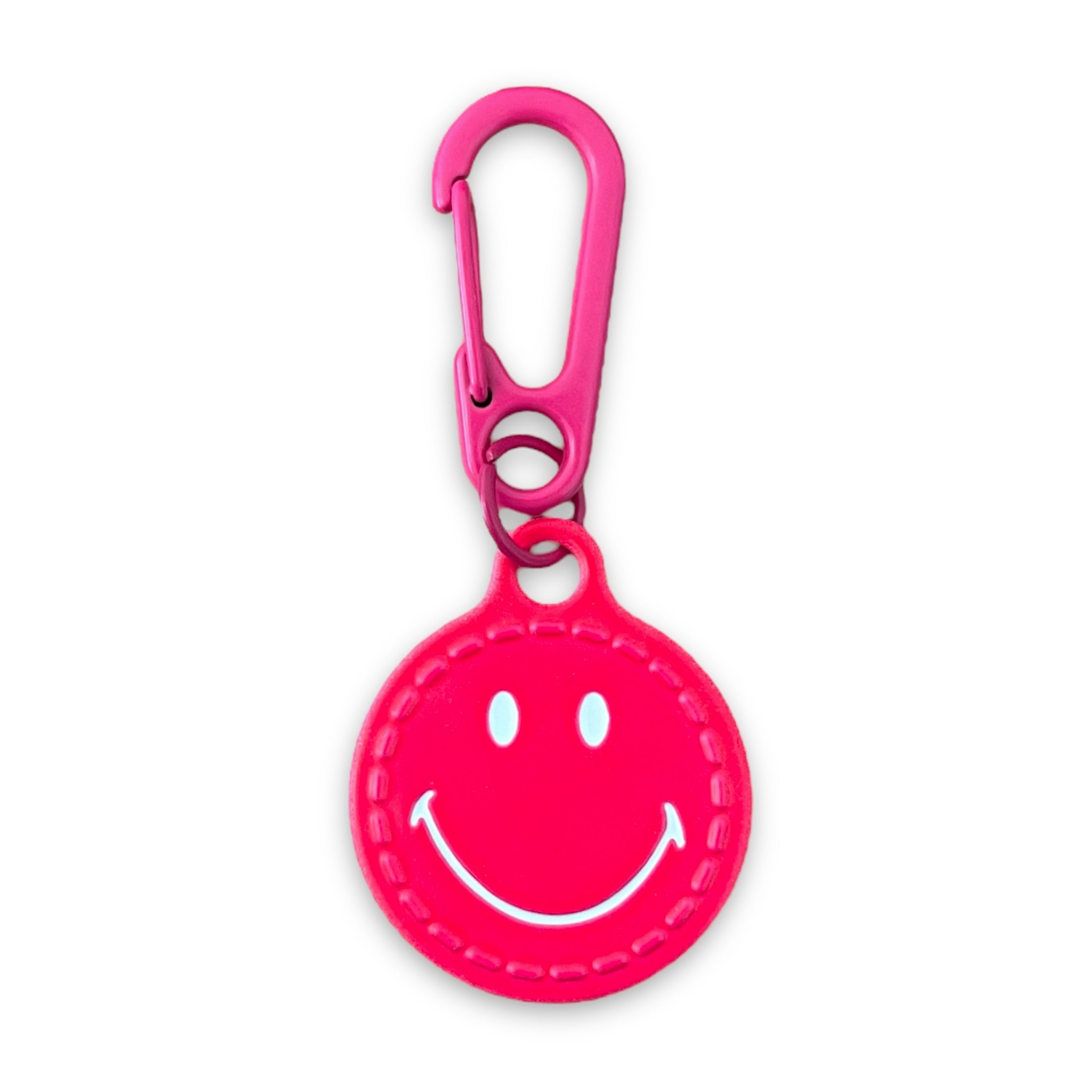 Smiley Anhänger mit Karabiner x Hot Pink