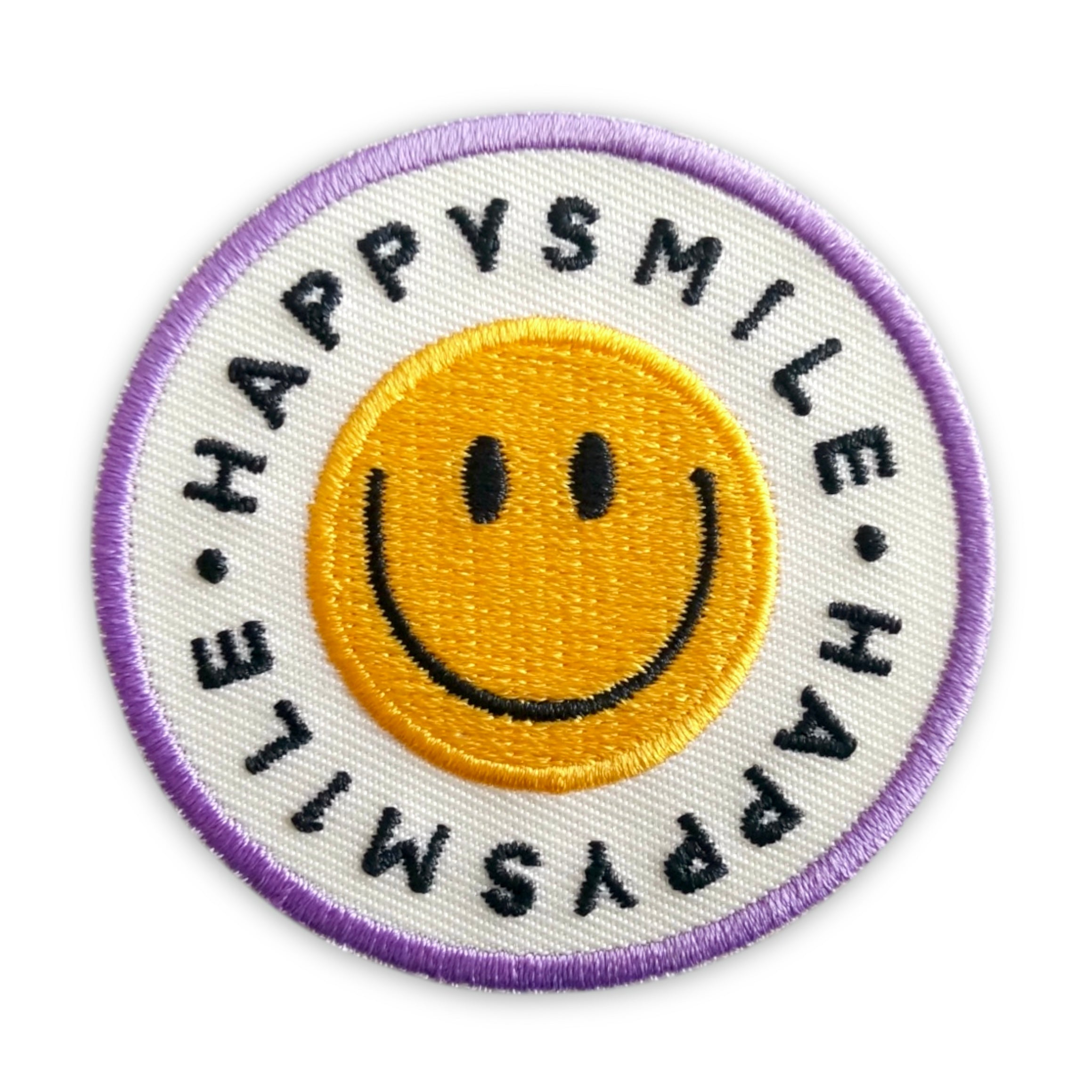 Gestickte Bügelpatch „Happy Smile“