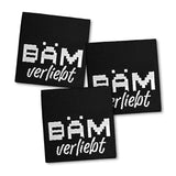 Set of 3 woven labels “BÄM in love”