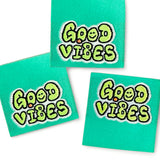 Set of 3 woven labels “Good Vibes”
