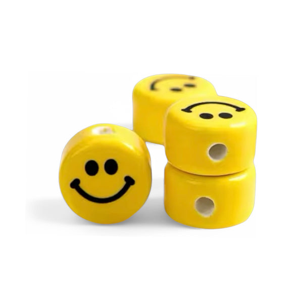 2 Acryl Smiley Perlen