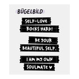 Iron-on patch “Notes to myself” x Black